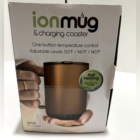 NEW Ionmug & Charging Coaster Bronze Self Heating LED Temperature Indicator - Picture 2 of 6